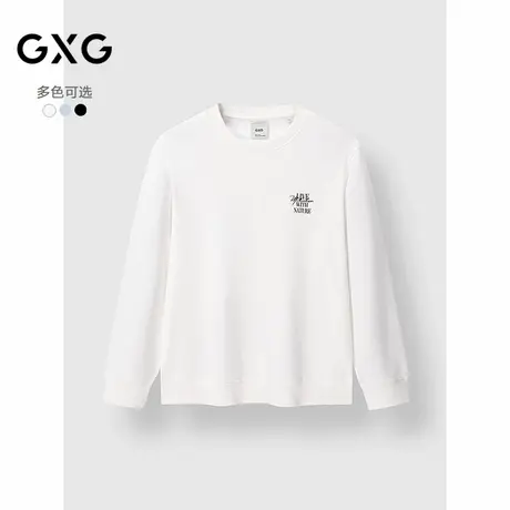 GXG男装 圆领卫衣时尚字母印花多色基础长袖上衣 2024冬季品商品大图