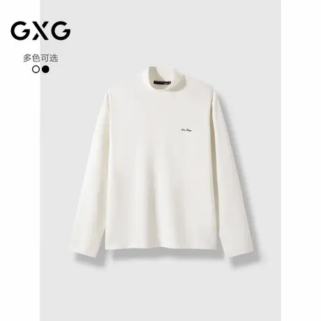 GXG男装 半高领长袖T恤保暖舒适打底 24年秋季热卖#G24D343010商品大图