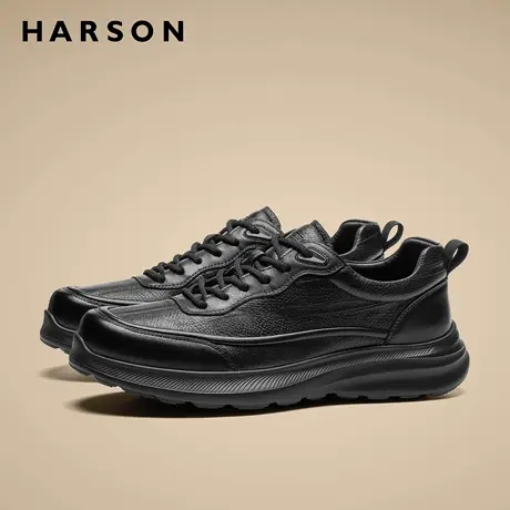 哈森男鞋2026新款爸爸轻便皮鞋男士商务休闲鞋男士真皮软底公务鞋商品大图