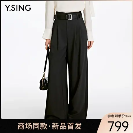 【商场同款】Y.SING衣香丽影2026春灰色阔腿休闲裤160116101商品大图