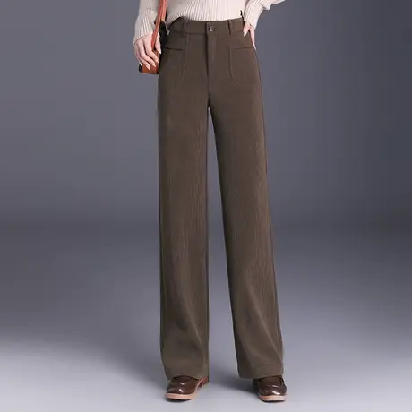 时尚窄版阔腿裤女秋冬2023新款高腰垂感直筒裤显瘦通勤长裤休闲裤商品大图