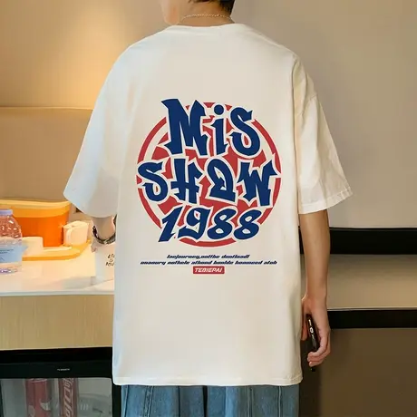 纯棉短袖t恤男夏季宽松chic港风原创设计感小众高街潮牌ins体恤衫商品大图