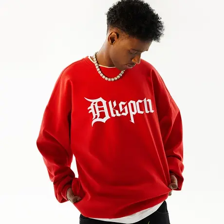 Nuthink美式字母无帽卫衣男潮牌大码圆领oversize打底衫宽松上衣商品大图