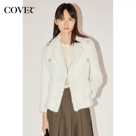 COVER冬季轻商务整貂毛皮短外套商品大图