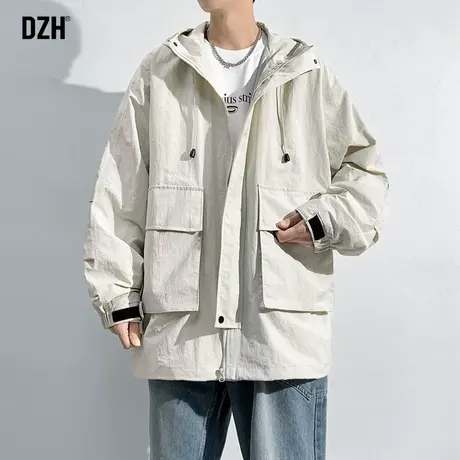 男士防水冲锋衣男外套潮牌男装2023新款秋装上衣休闲工装夹克外衣商品大图