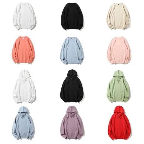 后序新中式纯色卫衣圆领/连帽男女同款 合集商品大图