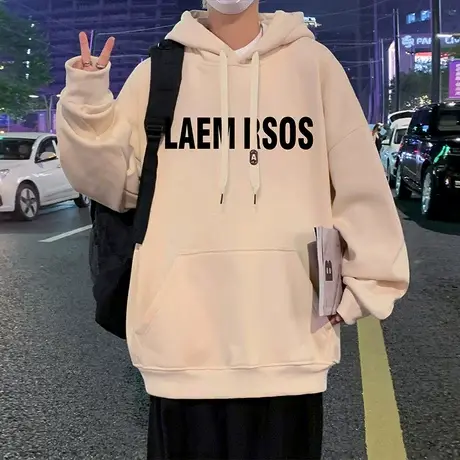 纯棉卫衣男春秋季潮牌宽松连帽重磅加厚加绒外套oversize美式高街商品大图