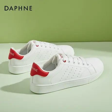 达芙妮休闲小白鞋2020新款百搭秋季透气学生单鞋白色平底时尚板鞋图片