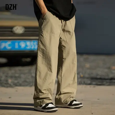 男士卡其色直筒裤男宽松春季2024年新款休闲裤子男款美式伐木裤潮图片