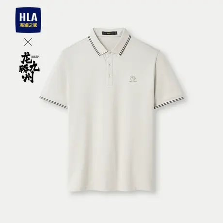 HLA/海澜之家丝光棉POLO衫2024春夏新款龙腾九州IP系列短袖男商品大图
