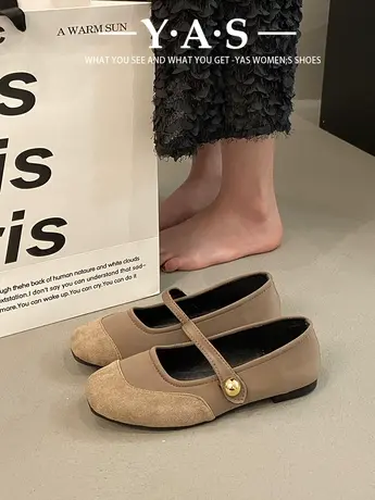 法式玛丽珍单鞋女2024春秋新款软平底小众配裙子气质小皮鞋瓢鞋子图片