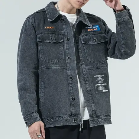 秋季春秋款牛仔外套夹克男士2023新款潮牌青少年衣服男装痞帅男生图片