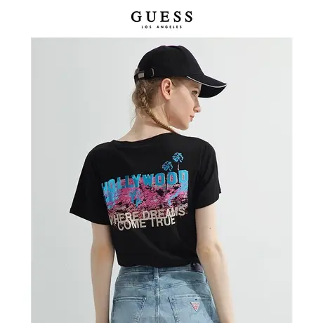 GUESS女士街头时尚休闲宽松印花短袖T恤-W2GI38K9SN1商品大图