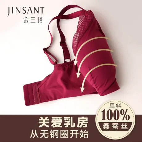 金三塔桑蚕丝无钢圈真丝文胸聚拢舒适透气简约性感内衣女秋图片