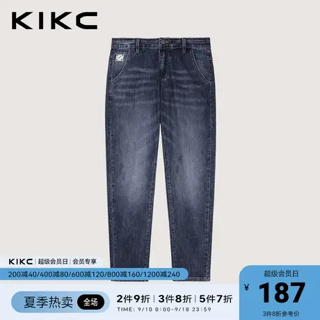 kikc牛仔裤男2023春夏新款商场同款字母刺绣高街潮流复古休闲裤子图片