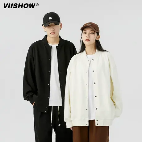 VIISHOW美式棒球服春秋宽松外套oversize高街男简约百搭学生夹克商品大图