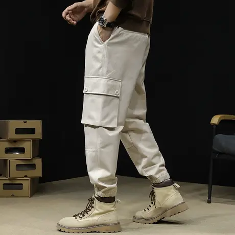 休闲工装裤男潮牌2023新款秋季束脚男士机能大码裤子秋款迷彩男裤商品大图