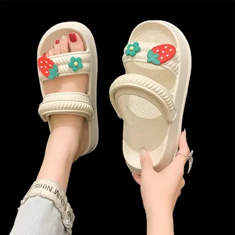 凉拖鞋女夏季外穿防滑软底时尚厚底半拖网红两穿凉鞋休闲沙滩凉拖商品大图