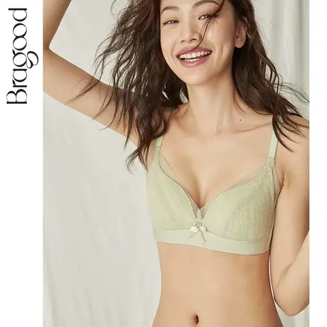 内衣女无钢圈小胸聚拢收副乳莫代尔杯里无痕日系少女蕾丝文胸套装商品大图