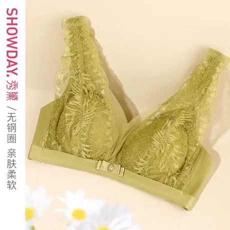 秀黛无钢圈蕾丝网纱聚拢薄款文胸夏季透气精梳棉性感薄款胸罩内衣图片