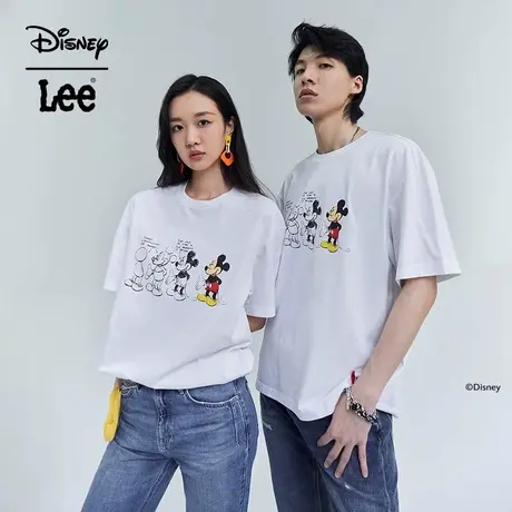 LeeX Disney联名23春夏新品舒适印花男女同款短袖T恤LUT0051173R图片