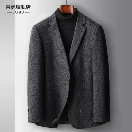 秋冬季休闲小西服上衣新款商务百搭中年时尚男士单件呢子西装外套商品大图
