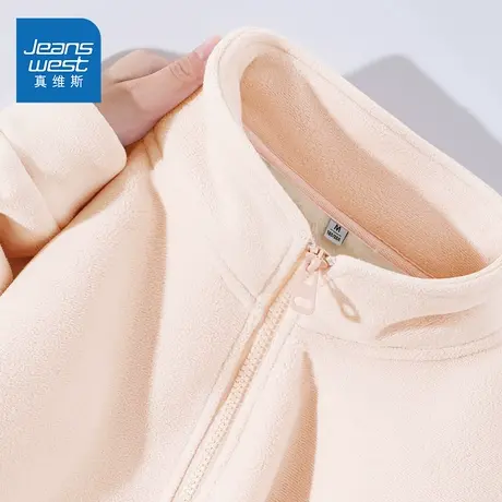 NOB真维斯双面摇粒绒外套女秋冬2025新款抓绒立领上衣冲锋夹克女图片