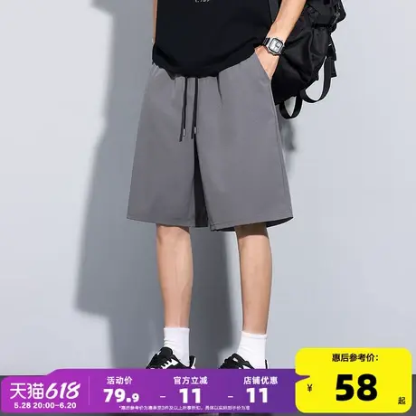 唐狮25夏季新款休闲短裤男抽绳薄款时尚显瘦五分中裤pc商品大图