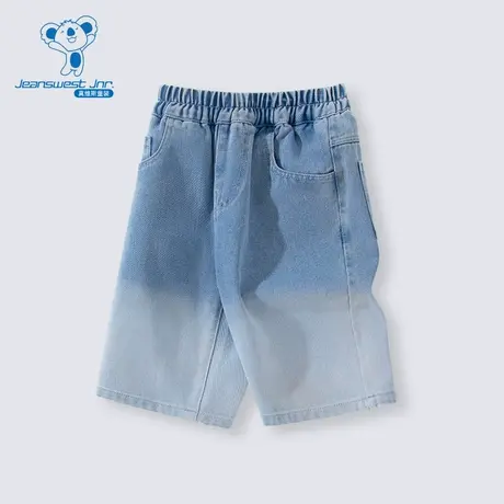 KX真维斯男童牛仔短裤儿童夏季宽松休闲五分裤女大童夏款渐变裤子商品大图