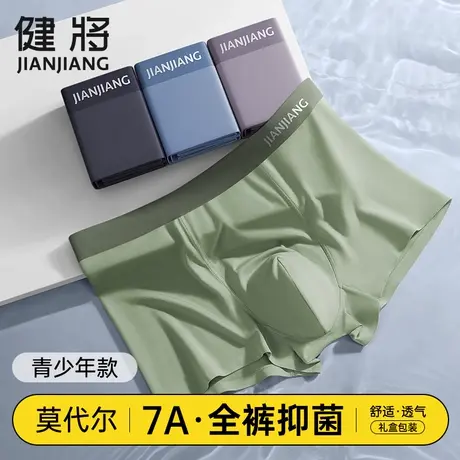 健将男士内裤平角裤男生莫代尔底裤无痕男式夏季薄款透气四角短裤商品大图