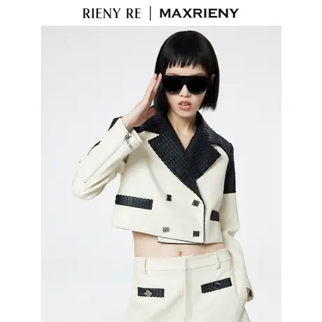 RIENYRE外套女新款春秋休闲硬高级美式复古时尚气质长袖短款夹克图片