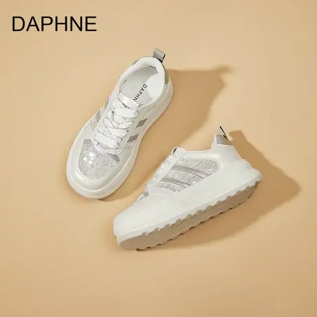 Daphne/达芙妮2025夏季新款小白鞋女时尚透气休闲运动板鞋女厚底图片