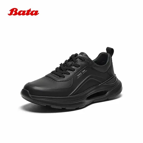 Bata休闲鞋男2024秋商场新款厚底牛皮透气百搭舒适运动鞋EJJ14CM4商品大图