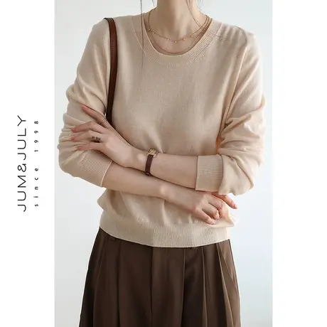 嘉茱莉2023新款初秋针织衫女今年流行漂亮毛衣秋季穿搭上衣商品大图