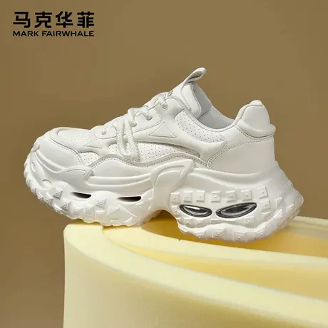 马克华菲老爹鞋男款秋季新款增高男鞋百搭休闲鞋子男士厚底小白鞋商品大图