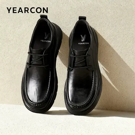 意尔康皮鞋2026春季新款头层牛皮高端时尚圆头单鞋舒适软底爸爸鞋图片