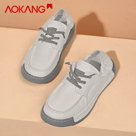 奥康男鞋2026新款春季懒人一脚蹬休闲百搭板鞋软底复古户外休闲鞋图片