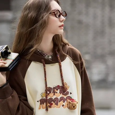 唐狮春秋女连帽卫衣超好看少女风减龄百搭时尚甜今年流行爆款TUTA商品大图