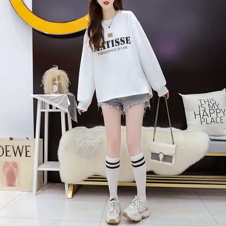 宽松短款小个子卫衣外套女2023年新款秋季洋气减龄网红设计感上衣图片