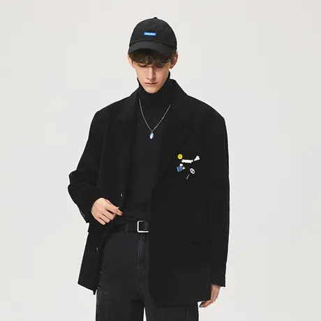 Lilbetter小熊灯芯绒西装男秋季衣服高级感男装休闲西服外套潮商品大图