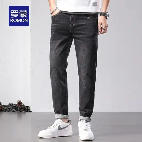 【官方正品】罗蒙男士潮流牛仔裤春季新款弹力修身长裤宽松直筒裤图片