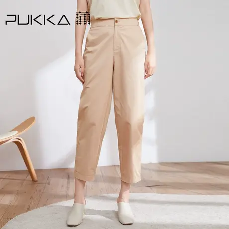 蒲PUKKA原创设计感萝卜裤春季新款女装纯棉休闲裤商场同款商品大图