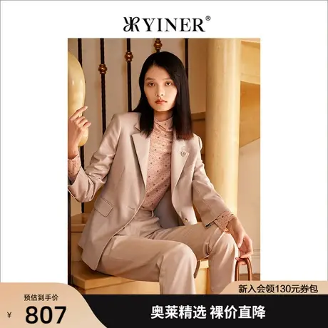 YINER音儿专柜女装春季新款时尚OL风一粒扣西装短外套图片