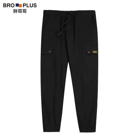 胖哥哥工装裤男潮牌大码胖子宽松束脚男休闲裤加肥加大春秋长裤男商品大图