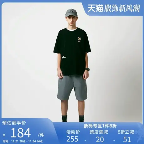 Aape男装春夏字母印花猿颜徽章字母织带休闲短裤6754XXG图片