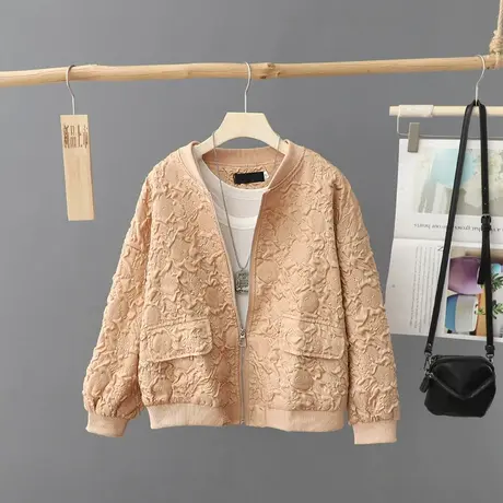 法式洋气短款棒球服女秋装2024新款韩范宽松小个子夹克衫休闲上衣图片