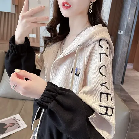 早秋装短款外套女春秋韩版宽松初秋薄款小个子气质高级感开衫卫衣商品大图