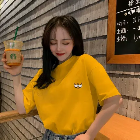 2024年新款春夏季情侣女装别致小众设计感上衣服正肩短袖t恤潮ins图片