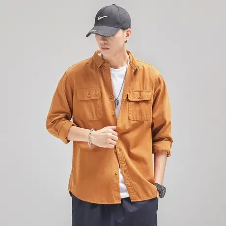 Modi Nick/摩帝尼克复古潮流舒适休闲男士衬衫纯棉日系潮牌男上衣商品大图