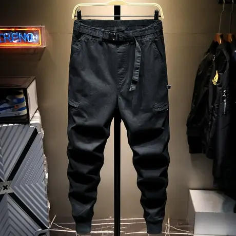 香港潮牌余文乐束脚工装裤男小脚裤休闲裤男长裤子宽松百搭夏季款商品大图